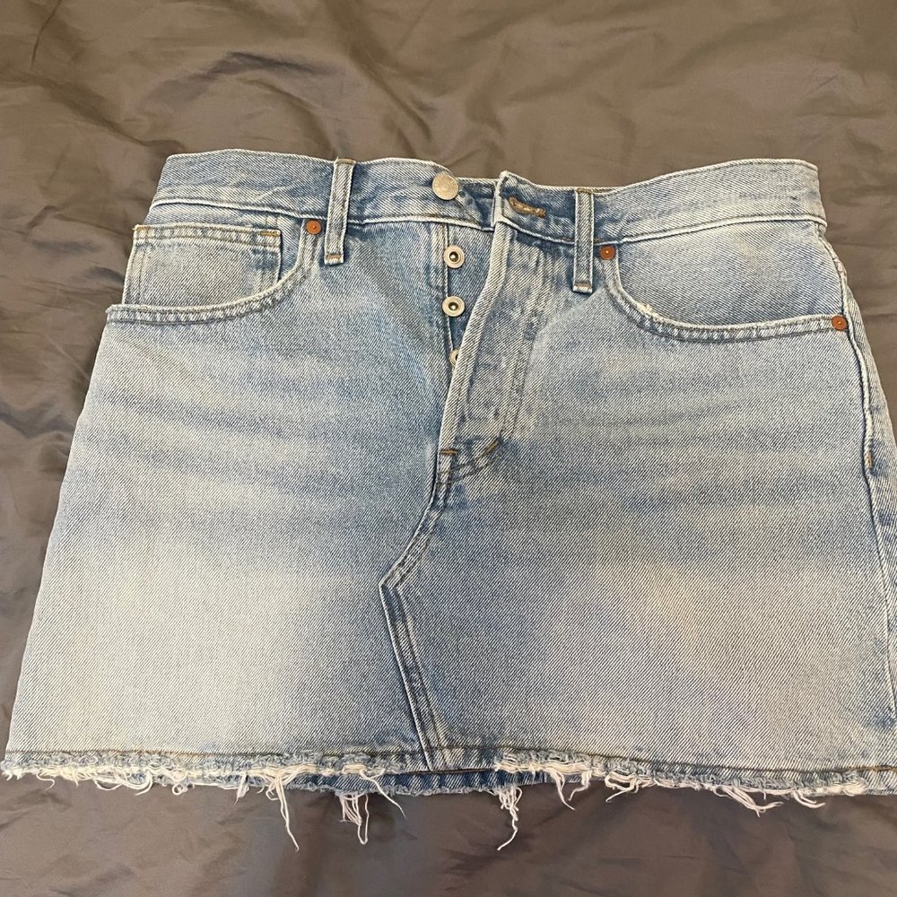 Madewell Denim High Waist Straight Mini Skirt